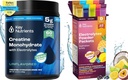 KLJUČNI HRANILCI Kreatin Monohidrat in Hydration Packets Bundle – Nearomatiziran mikroniziran kreatin prašek (60 serverjev) + Elektrolit Powder Packets (10 serving) – povečanje moči, Hidracija in okrevanje