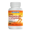 MgSport Magnezij Cinkov dodatek z vitamini B6, B9, visoka absorpcija Cink Magnezij Kombinacija za imuno podporo, okrevanje mišic, EZ-MG Easy na želodcu, 120 kapsul