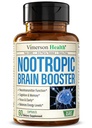 Nootropics Brain Support Supplement - Nootropic Brain Booster za izboljšano osredotočenost, koncentracijo in spomin. Brain Nootropic za zdravje možganov, Mood & Energy Support. Ne-GMO. Narejeno v ZDA. 60 kapsul