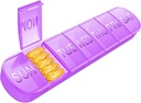 Tedenske tablete Organizator 1 Čas na dan, Potovalne tablete Box 7 dan ekstra velike kompartmenti Vitamin imetnik, Dnevne tablete vsebnik 7 dan XL Medicine Dispenzer za ribje olje primeru (purple)