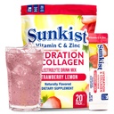 Zamrznjen fižolov kolagenski napitek - Hidracija jagodni limonin elektrolitski napitek za ženske z vitaminom C, cinkom, kolagenskimi peptidi, naravno aromatiziran - 20 Pack