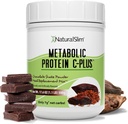NaturalSlim Protein Powder z vitamini in minerali Metabolični C-Plus - Nadomestni obrok v prahu, obogaten z vitaminom C, cink in aminokislina - čokoladni proteini v prahu 10 Servisi 1,1 lb.