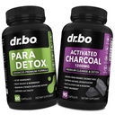 Telo Detox Cleanse & Charcoal Kapsule - Črevesna Prebavna podpora dopolnila za želodčno črevo zdravje - Pro Gut Health Intestine Supplement Binder Stomach - Wormwood Black Walnut Complex & Cloves