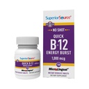 Superior Source NO Shot Hitra energija Burst B-12 1000 μg - Premium Streep System Supplement - Non-GMO & Gluten-free - 100 MicroLingual Instant Dissolve tablete