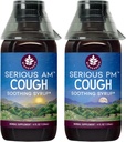 WishGarden Herbs Resen Kašelj AM & PM Syrup - Resen AM ne-Drowsy Cough Sirup + Resen PM Cough Sirup podpira mirno spanje, medtem ko tišijo suhe ali mokre kašelj, 4oz