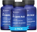 Geronova raziskava Okrepljena R-lipojska kislina, 115 mg Kapsule - 12-mesečna zaloga - Stabilizirana R alfa lipojska kislina z izboljšano absorpcijo - R dodatek lipojska kislina - 360 Število