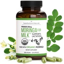 Dojenje Dodatek - Organic Moringa Kapsule za dojenje Podpora za povečanje oskrbo z materinim mlekom (120 ct) Pure Malunggay Leaf Prašek za proizvodnjo mleka Booster & Postnatal Vitamini E K 500mg