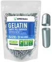 XPRS Nutra velikost 3 prazne kapsule - 100 Štetje praznih kapsul želatina - tablete DIY Kapsule Polnjenje - Čiste goveje tablete Gel caps za Do-it-Yourself Supplements (srebrna)