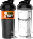 WrexX 2 Pack Protein Shaker steklenica - do 28oz, 2x Shaker kroglica, Prenosni Pre Workout Whey Protein Shaker skodelice za stresanje beljakovin, Puh dokaz Shaker steklenice za mešanice beljakovin