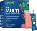 Root'd Multivitaminski prašek s 3X Elektroliti za moške - 24 Vitamini in minerali, 3X Elektroliti, 9 Organska superhrana, probiotiki in encimi, Sugar-free Multivitamin & Hidracija 