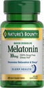 Bounty melatonin narave, 100% brez drog pomoč za spanje, prehranska dopolnila, spodbuja sprostitev in spanje zdravje, 10mg, 45 Hitro raztopi tablete