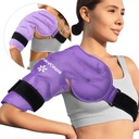 KingPavonini Led Pack Rotator Cuff Cold Therapy, Repable Gel Led Pack za poškodbe ramen, lajšanje bolečin, otekanje, ramena kirurgija, tendonitis, burzitis, vijolična, srednje velikosti
