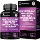 Mleko Thistle 3000mg NAC Chanca Piedra 2000mg Artichoke 2000mg Pesa koren 2000mg Dandelion koren 1000mg, Jetra čiščenje Detox in popravila dodatek s TUDCA holin in ingver za moške in ženske, 60 Kapsule