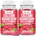 Kalcij Magnezijev cink Gumiji s kalijevim vitaminom C, B6, D3, K2 - Kalcij za ženske in moške - kalcij Magnezijev cink Multi Vitamin dodatek za kosti, mišice, zobje, miren, Mood - 2 paket - 60 Cts