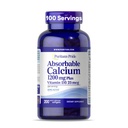 Puritan's Pride absorbtivni kalcij 1200 mg Plus vitamin D3 25mcg 1000 i.e. z delovanjem na kosti TM, 200 kapsul za hitro sproščanje