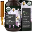 Izvlečki iz glive fantastic - eliksir imunitete s puranom izvleček gob iz repa, maitake, bezgove jagode, Chaga & Astragalus - 5-v-1 Organska imuno-podporna podpora, 30 strežnikov, 1 fl oz
