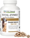 NWC Naturals Total-Zymes Plus vegetarijanske prebavne encime za pse in mačke, Podpira zdravo prebavni traktat in imunski sistem, Napredni probiotiki in prebiotiki- 100 Žvečljive tablete