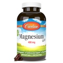 Carlson - Magnezij Gels, 400 mg magnezija na softgel, Podpora srcu in mišic, Magnezij Gel Caps, Bowel Funkcija, Magnezij dodatek, 250 Softgels