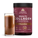 Ancient Nutrition Kolagen Peptides Powder, Multi Collagen Protein, Ženske in moški, Vitamin C, Probiotiki, Hidrolizirani Kolagen, Podpira kožo, Joints, Gut Health, Chocolate, 24 Servinges