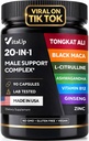 Tongkat Ali za moške 20 v 1 z Astragalus - ZDA Made Mens Supplement Complex s črno Maca Root, L-arginin, ginseng, kalcij, Astragalus za normalno moč in vzdržljivost podporo - 90 kap