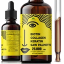 Tekoči biotin Kolagen Keratin 4fl oz Tekoči dodatki za ženske - Celovita Formula las kože nohti dodatek z 10000mcg Collagen 5000 mcg Biotin 5000 mcg Keratin 5000 mcg Saw Palmetto