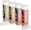 Pijače Ginger-Lime Hidracija Elektroliti in Jagode Imunska podpora Tablete (4) Tube Combo Pack 