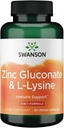 Swanson Cinkov glukonat '&' L-Lysine - 2-v-1 Formula 90 Veg Caps