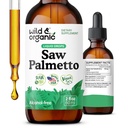 Divja in organska žaga Palmetto Ekstraktne kapljice - Sečilna podpora - Saw Palmetto za moške in ženske - Tekoča Serenaa Repens Berries Supplement - Vegan, Sugar & Alkohol - 2 fl oz