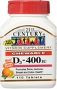 Žvečljivi vitamin D3, oranžna 10 μg (400 i. e.), 110 tablet