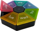 EZY DOSE Tedenski organizator in načrtovalec tablet, načrtovalec potovalnih tablet, 7-Sided, Rainbow barve