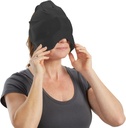 Aculief Ice Therapy Cap - Nastavljiv Cotton-Spandex Fit & Neck Hlajenje - Mehak Cotton-Spandex Sleep Cap z masko za oči - pakiranje po 1, črna