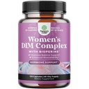 Narava Obrt Močni DIM Dopolnilo za ženske - Hormonsko ravnovesje za ženske z DIM in črno poper Menopause Podpora in PMS Relief - Menopause Dodatki Dodatna moč 300mg na postrežbo