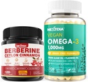 Berberine dodatek 1500mg + Vegan Omega 3 dodatek 1000mg