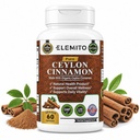 Organske cimetove kapsule, energija, srce in metabolizem Podpora, Certified Organic Ceylon tablete cimet, Non-GMO, Vegan, Gluten-free - 60 kapsul