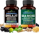 SANDHUHERBALS Sandhu Zelišča Bundele - Sea Moss, Shilajit, črno seme olje, Ashwagandha, Ginger, Rhodiola Rosea, Panax Ginseng, Stinging Nettle