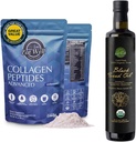 EAT WELL PREMIUM HRANE Kolagen Peptidi v prahu Beljakovine 45 Servisi, 16oz & USDA organsko črno olje semena 8.4 FL steklenica
