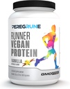 Runner Protein (Vanilla) – Na rastlinah temelječe beljakovine v prahu za pijače in pretrese – 21g beljakovine z 9 Essential Amino Acids - Post-running Workout – GMP Certified Running dodatek - 30 Servinges