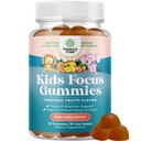 Otroci Fokus Gumies - Nootropics Brain Support Supplement za otroke z izvlečkom zelenega čaja, B6 & B12 Vitamini za spomin in Brain Focus - Zeliščna koncentracija žveči za otroke - 90 Count