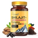 Himalajski Shilajit- Complex z Ashwagandha, Mace, Gokshura, Cinamon & Piperine  Minerali v sledovih, Shilajit za moške, Shilajit za ženske, redni odmerek - 150 kapsul