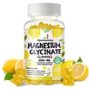 Magnezij Glycinate Gumies 2500mg - Brez sladkorja Magnezij Kalij dodatek z vitaminom D, B6, CoQ10 za mirno Mood in podporo za spanje - 90 limona