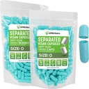 XPRS Nutra Vegan Velikost 0 Ločene kapsule - 100 Štetje Premium prazne kapsule Ločene v vrečah - 0 tablet za polnjenje DIY (Aqua)