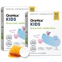 OraTicx Otroci zobni probiotiki za anti-Kavnost + Zdravi zob in žvečilni gumiji, 8 milijard CFU probiotiki za ustno zdravje, Jogurt Flavor 2-Pack