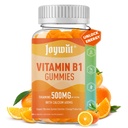 Vitamin B1 Gumies 500mg, Žvečljivi tiamin B1 dodatek za odrasle, s 600mg kalcijev citrat, podpora živčni sistem, Vegan, naravna pomaranča aroma