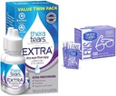 TheraTears ekstra suhe kapljice za oči, 2 Count & Nice 'n Čisti 100 SmudgeGuard leče obriše paket