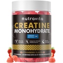 Nutravita NSF Certified Creatine Gummy - Kreatin Monohidrat Gumije za moške in ženske 5g kreatin monohidrata na serviranje - brez sladkorja,Vegan, Jagodna aroma, 120 Count