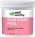 Vet vredno Tear Stain Pads za pse - Rešitev Namočene Pads - Odstranite madeže iz Psi krzno - Nežno in varno - 90 Pads.