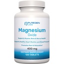 Magnezij 400mg [Visoka jakost] Dodatek – Magnezijev oksid za imuno podporo, okrevanje mišic, krči in sprostitev 120 tablet