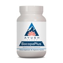 Ayush Herbs BacopaPlus - Bacopa dopolnila, Organic Bacopa za spomin in fokus, Kognitivne podporne tablete za odrasle z Ginkgo, Gotu Kola, Ashwagandha - 90 vegetarijanske kapsule (1 grof)