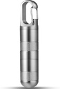 TISUR majhen Titanium tablete Case, Keychain tablete imetnik potovalne tablete škatlico vsebnika,portable tablete organizator vodoodporne kovinske tablete zaboj steklenice (Siva Titanium Medium - 2,16 palca)