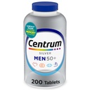 Centrum Silver Men's 50+ Multivitamin z vitaminom D3, B-vitamini, cink za spomin in kognicijo - 200 tablet